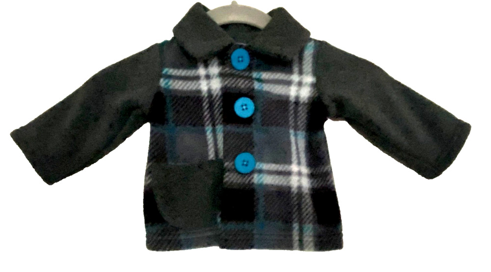 MACK & CO Baby Boy Jacket Blue Plaid Fleece Button Up 3 Months NWT Cozy Soft